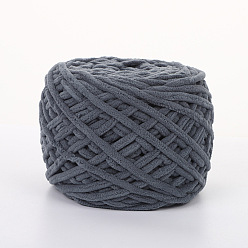 Gray Soft Crocheting Polyester Yarn, Thick Knitting Yarn for Scarf, Bag, Cushion Making, Gray, 6mm