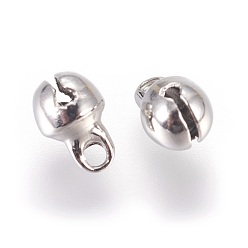Stainless Steel Color 304 Stainless Steel Charms, Bell, Stainless Steel Color, 7.5x5mm, Hole: 1.5mm