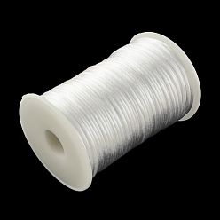 White Polyester Cords, White, 2mm, about 98.42 yards(90m)/roll