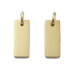Rectangle Геометрический стиль фигуры 304 штамповка из нержавеющей стали пустые бирки брелоки, зеркальная полировка, с целью перехода в кольце, ионное покрытие (ip), реальный 18 k позолоченный, прямоугольные, 15.5x6.5x1.5 мм, отверстие : 3.5 мм