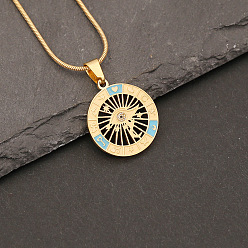 1# Jewelry Personality Eye Pendant Niche Stainless Steel Necklace Simple Clavicle Chain N1120