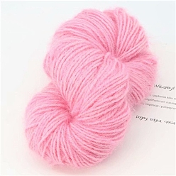 Pink Mohair Yarns, Squirrel Mohair Yarns, Crocheting Yarn for Winter Sweater Hat Scarf, Pink, 3mm