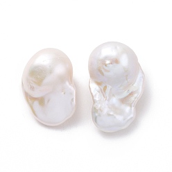 Antique White Natural Keshi Pearl Beads, Cultured Freshwater Pearl, No Hole/Undrilled, Nuggets, Antique White, 21~26.5x13.5~15.5x13.5mm