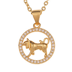 Taurus Minimalist 12 Zodiac Constellation Necklace for Women in Copper Gold Color