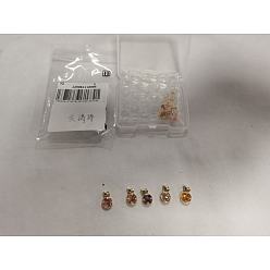 (52) Непрозрачная лаванда 10 шт. 5 цвета латунные подвески из фианита с микропаве, оранжевые, реальный 18 k позолоченный, разноцветные, 14x9x5 мм, отверстие : 1.2 мм, 2 шт / цвет