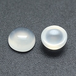 Natural Agate Natural White Agate Cabochons, Half Round, 8x3.5~4mm