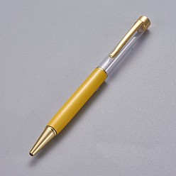 Goldenrod Creative Empty Tube Ballpoint Pens, with Black Ink Pen Refill Inside, for DIY Glitter Epoxy Resin Crystal Ballpoint Pen Herbarium Pen Making, Golden, Goldenrod, 140x10mm
