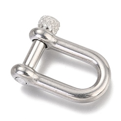 Stainless Steel Color 304 Stainless Steel D-Ring Anchor Shackle Clasps, Stainless Steel Color, 26x20.5x7.5mm