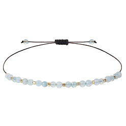 Амазонит Браслеты из бисера ручной работы из натурального окрашенного амазонита для женщин и мужчин, со стеклянными бисеринами, граненые, внутренний диаметр: 5/8 дюйм (1.5 см) ~ 1-1/8 дюйм (3 см)