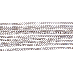 Platinum PandaHall Elite Brass Twisted Chains Curb Chains, Unwelded, Nickel Free, Oval, Platinum, 1.5x1x0.35mm