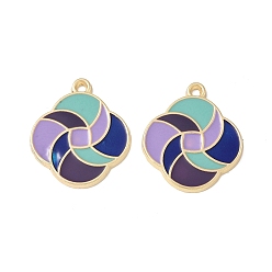 Разноцветный Стойки обшивки сплава эмали подвески, без кадмия, без никеля и без свинца, цветочный шарм, красочный, 28.5x25x2 мм, отверстие : 1.8 мм
