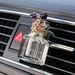 Purple Glass Empty Refillable Perfume Bottles Car Air Vent Clips, Cute Automotive Interior Trim, Purple, Packing: 6x6x6cm