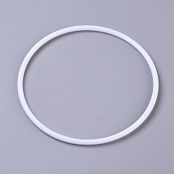White Hoops Macrame Ring, for Crafts and Woven Net/Web with Feather Supplies, White, 143x5.5mm, Inner diameter: 133.5mm