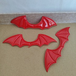 Red Bat Wings, Halloween Sew on Fluffy Ornament Accessories, DIY Sewing Craft Decoration, Red, 145x38mm