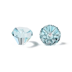 Светло-Голубой К 9 стекло, имитация Австрийские кристаллические шарики, граненые, алмаз, Небесно-голубой, 5.5x8x8 мм, отверстие : 1.2 мм