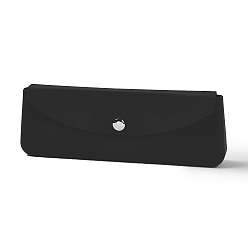 Черный Силиконовый мешочек для хранения косметики, портативная сумка для хранения с магнитной застежкой, прямоугольные, чёрные, 7.2x19.8x3 см