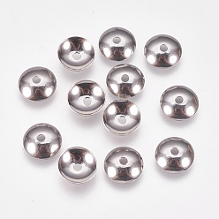 Stainless Steel Color Apetalous 201 Stainless Steel Bead Caps, Stainless Steel Color, 10x3.5mm, Hole: 1mm