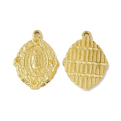 Golden Vacuum Plating Oval 304 Stainless Steel Pendant Rhinestone Settings, Religion Virgin Mary Charm, Golden, Fit for 1.2mm Rhinestone, 29x21x2.5mm, Hole: 1.6mm