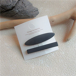 Elliptical gray set Pince à cheveux minimaliste de style boisé pour frange avec épingle à cheveux colorée - sans traces