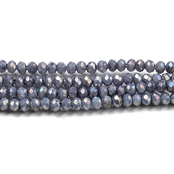 Dark Slate Gray Opaque Baking Painted Glass Beads Strands, AB Color, Faceted, Round, Dark Slate Gray, 2.5x2mm, Hole: 0.7mm, about 156~158pcs/strand, 12.20~12.44 inch(31~31.6cm)