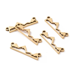 Golden 201 Stainless Steel Links connectors, Massif, Golden, 6x21x1mm, Hole: 1.2mm