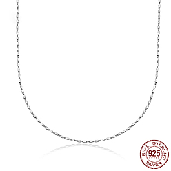 Platinum 925 Sterling Silver Chain Necklace, Platinum, 15.75 inch(40cm)