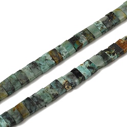 African Turquoise(Jasper) Natural African Turquoise (Jasper) Beads Strands, 2-Hole, Rectangle, 2.5~3x5x2.5mm, Hole: 0.8mm, about 138~140pcs/strand, 15.28''~15.31''(38.8~38.9cm)