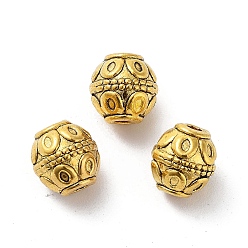 Antique Golden Tibetan Style Alloy Beads, Cadmium Free & Lead Free, Barrel, Antique Golden, 7x7.5mm, Hole: 1.8mm
