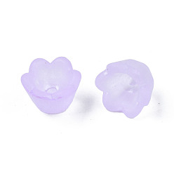 Лиловый Прозрачные акриловые бусины, матовые, цветок, сирень, 9x9.5x6.5 мм, отверстие : 1.6 мм