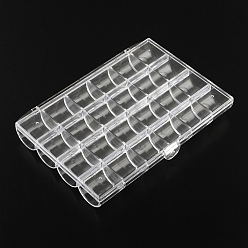 Clear 24 Compartments Rectangle Plastic Bead Storage Containers, Clear, 13x18.1x2.3cm