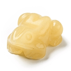 Топаз Нефрит Украшение дисплея скульптуры из нефрита из натурального топаза, для домашнего офисного стола, лягушка, 17~18.5x37~39x25~27 мм