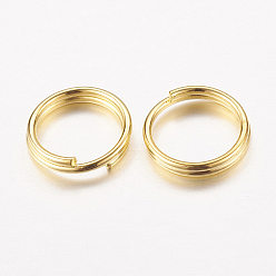 Золотой Железные разрезные кольца, кольца с двойной петлей, без кадмия и без свинца, золотые, 10x1.4 мм, около 8.6 мм внутренним диаметром, Около 416 шт / 100 г