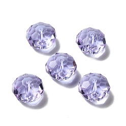 Средний Фиолетовый K9 стеклянные имитации австрийских хрустальных бусин, граненые, рондель, средне фиолетовый, 12x8 мм, отверстие : 1.2~1.5 мм