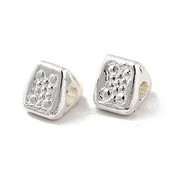 Silver Rack Plating Alloy Beads, Long-Lasting Plated, Cadmium Free & Lead Free, Triangle, Silver, 5x5x4.5mm, Hole: 1.8mm