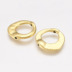 Antique Golden Tibetan Style Irregular Ring Bead Frames, Cadmium Free & Lead Free, Antique Golden, 20.5x20.5x3mm, Hole: 12mm
