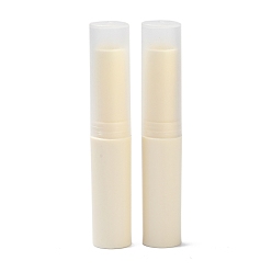 Beige DIY PP Empty Lipstick Bottle, Lip Balm Tube, with Cap, Column, Beige, 1.5x8.3cm, Hole: 10.5mm