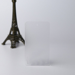 Clear Frosted PVC Plastic Gift Tags, Hange Tags, with Hemp Rope, for Clothing, Rectangle, Clear, 9x5cm, 200pcs/set