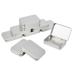 Платина Слитная коробка из белой жести, контейнеры для хранения ювелирных бус, конфеты, прямоугольные, платина, 3-1/2x2-3/8x3/4 дюйм (8.8x6x1.8 см)