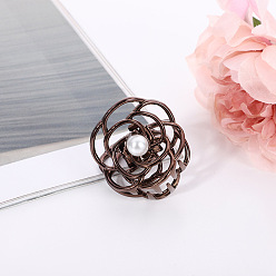 coffee color Sweet and Simple Adult Hair Clip with Hollow Flower Bird's Nest