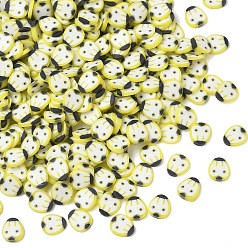 Apple Handmade Polymer Clay Cabochons, Yellow, Apple, 5.5x4.5x0.5~0.8mm, about 55555pcs/1000g