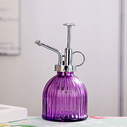 Dark Violet Glass Pump Pressure Water Sprayers Bottles, for Watering Plants, Home Cleaning, Car Washing, Dark Violet, 82x160mm