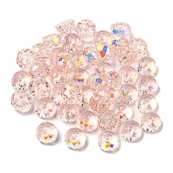 Lavender Blush Electroplate Glass Beads, Faceted, Half Round, Lavender Blush, 5.5x3mm, Hole: 1.4mm, 100pcs/bag