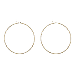 Golden 304 Stainless Steel Big Hoop Earrings, Hypoallergenic Earrings, Ring Shape, Golden, 12 Gauge, 79x2mm, Pin: 0.7x1mm