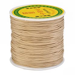 BurlyWood Braided Nylon Thread, Chinese Knotting Cord Beading Cord for Beading Jewelry Making, BurlyWood, 0.5mm, about 150yards/roll