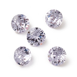 Alexandrite K9 Glass Rhinestone Cabochons, Pointed Back & Back Plated, Diamond, Alexandrite, 8x5.5mm