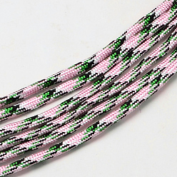 Pink 7 Inner Cores Polyester & Spandex Cord Ropes, for Rope Bracelets Making, Pink, 4mm, about 109.36 yards(100m)/bundle, 420~500g/bundle