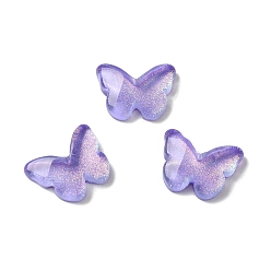 Средний Фиолетовый K 9 стеклянные кабошоны, с блеском порошок, бабочка, средне фиолетовый, 8x11x3 мм