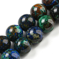 Natural Gemstone Natural Azurite Beads Strands, Round, 8mm, Hole: 0.9mm, about 46~49pcs/strand, 15.16''~15.75''(38.5~40cm)