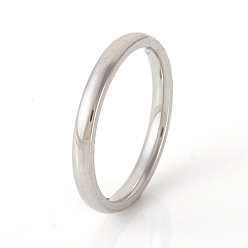 Stainless Steel Color 201 Stainless Steel Plain Band Rings, Stainless Steel Color, US Size 4 1/4(15mm), 2mm