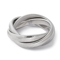 Нержавеющая Сталь Цвет 304 из нержавеющей стали браслеты простирания, браслеты крест-накрест для женщин, цвет нержавеющей стали, внутренний диаметр: 2-1/2 дюйм (6.5 см), 12 мм